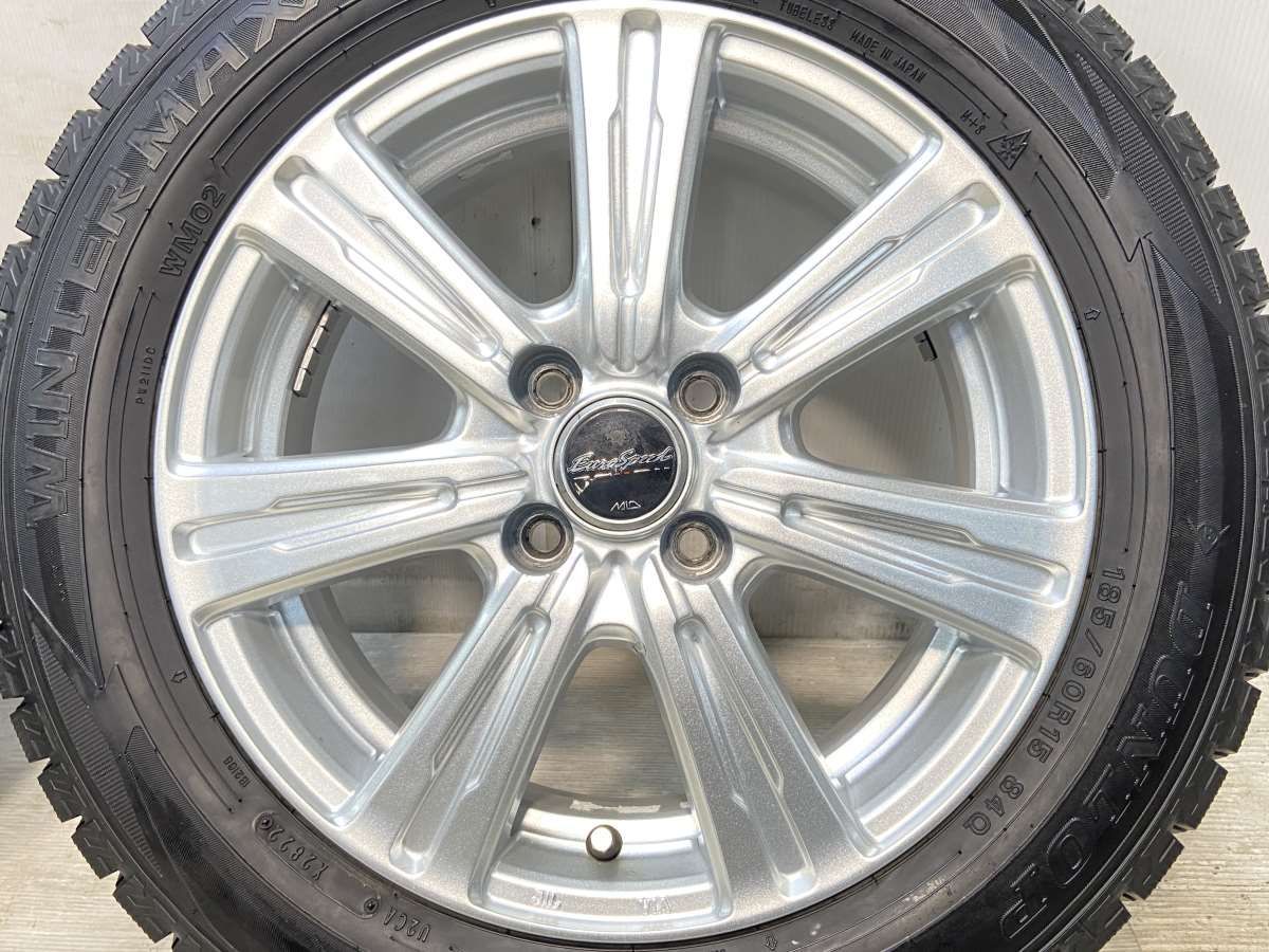 スタッドレス DUNLOP WINTER MAXX WM02 サイズ 185/60R15 2019年 残 溝 8.5〜9分山 3 DUNLOP WM02 185/60R15 2019年製 スタッドレス DUNLOP WINTER MAXX