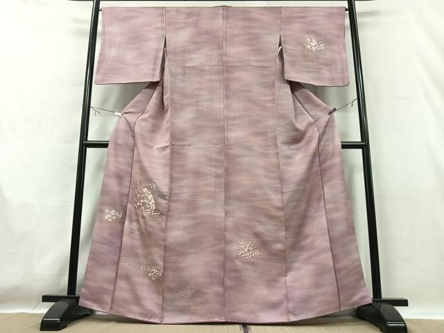 平和屋着物■訪問着　総刺繍　檜扇花文　暈し染め　正絹　逸品　CAAU7086ua