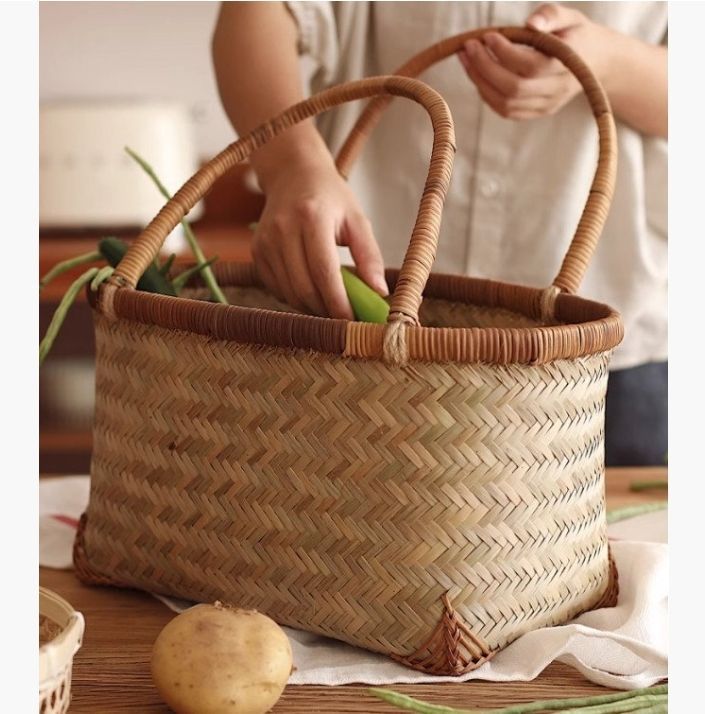 一閑張り ブルー 青 花柄 かごバッグ 桜 牡丹 一閑張りかごバッグ 特集