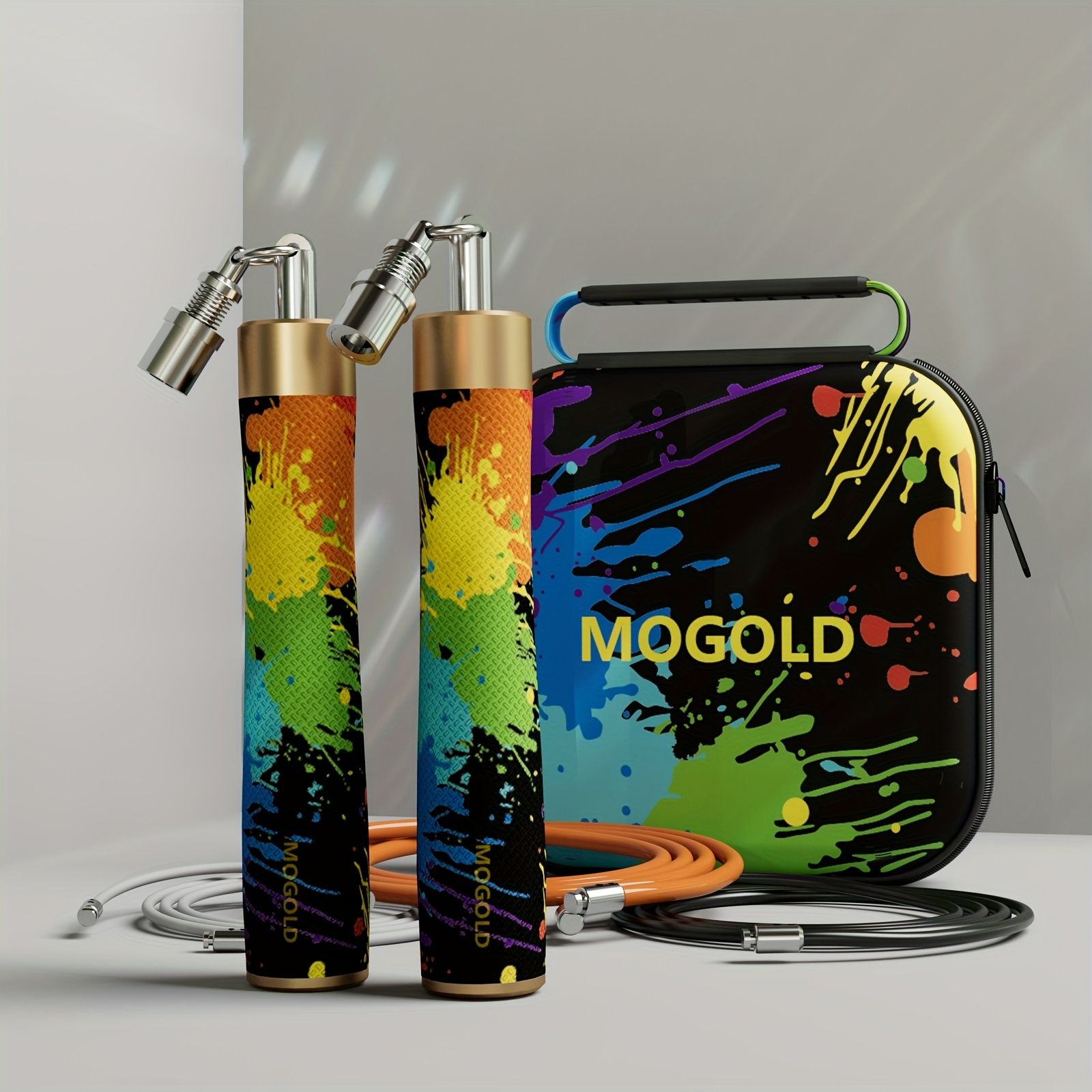 MOGOLD プロフェッショナル 3 ロープセット 屋内フィットネストレーニング用 ミックス アルミニウム合金 ジャンプロープ MMA用 アンチャージド - 1個