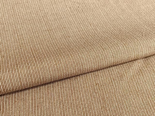 平和屋着物○小紋師 栗田政一 江戸小紋 万筋 白色×茶色 彩雪縮緬 反端