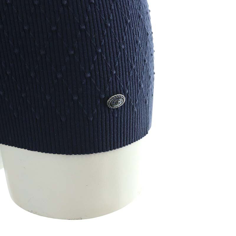 08 CHANEL シャネル コットンニット トップス ネイビー