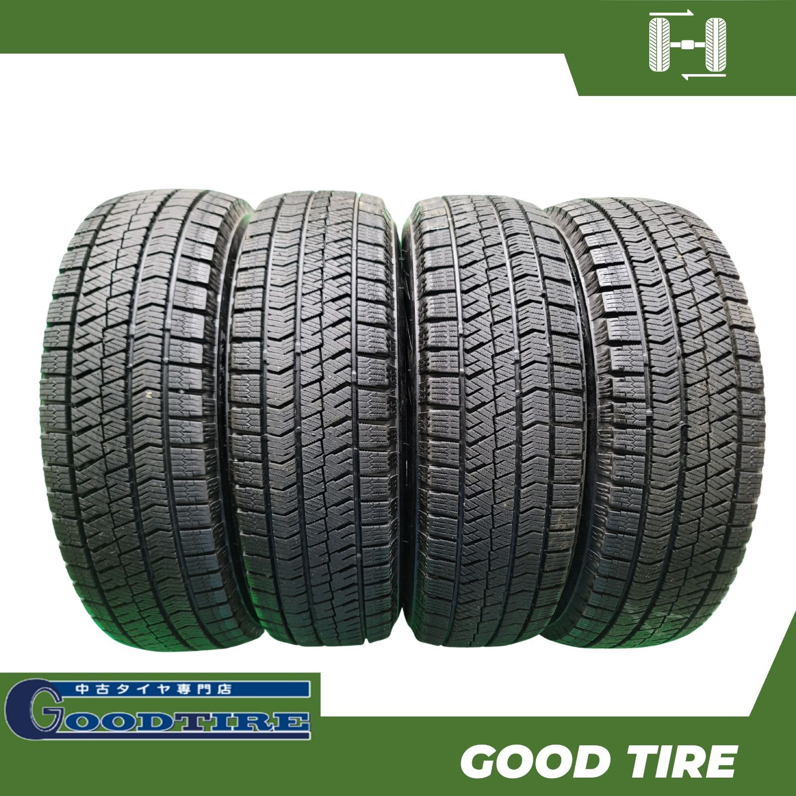 175 65R15 ブリヂストン BLIZZAK VRX2 4本 冬用 8分山 タイヤ スタッドレスタイヤ アクア フィット ノート 6960