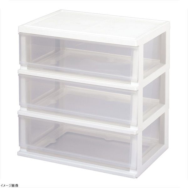 【新品】シンプルチェスト３段 ホワイト