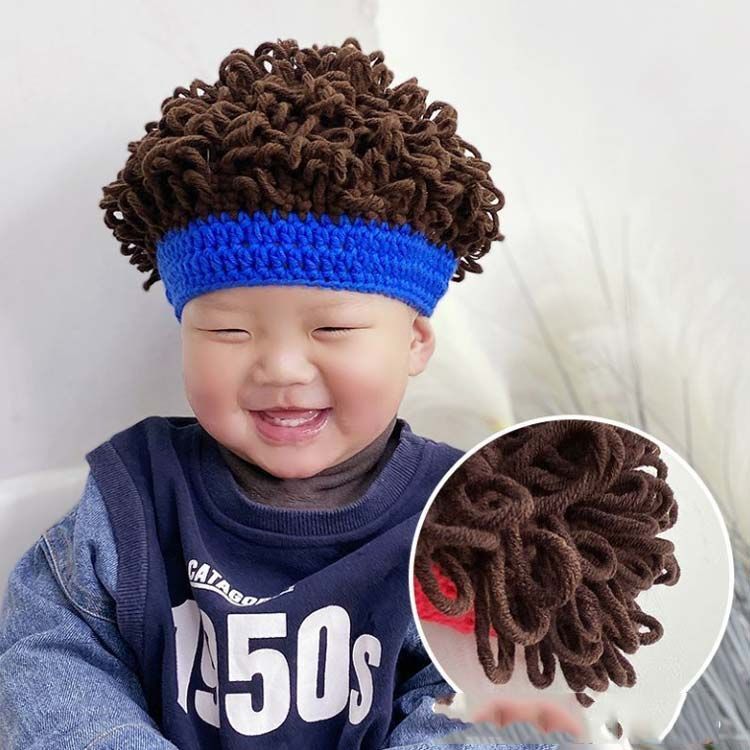 子供 ニット帽 面白い キッズ かつら風 キャップ フサフサ可愛い