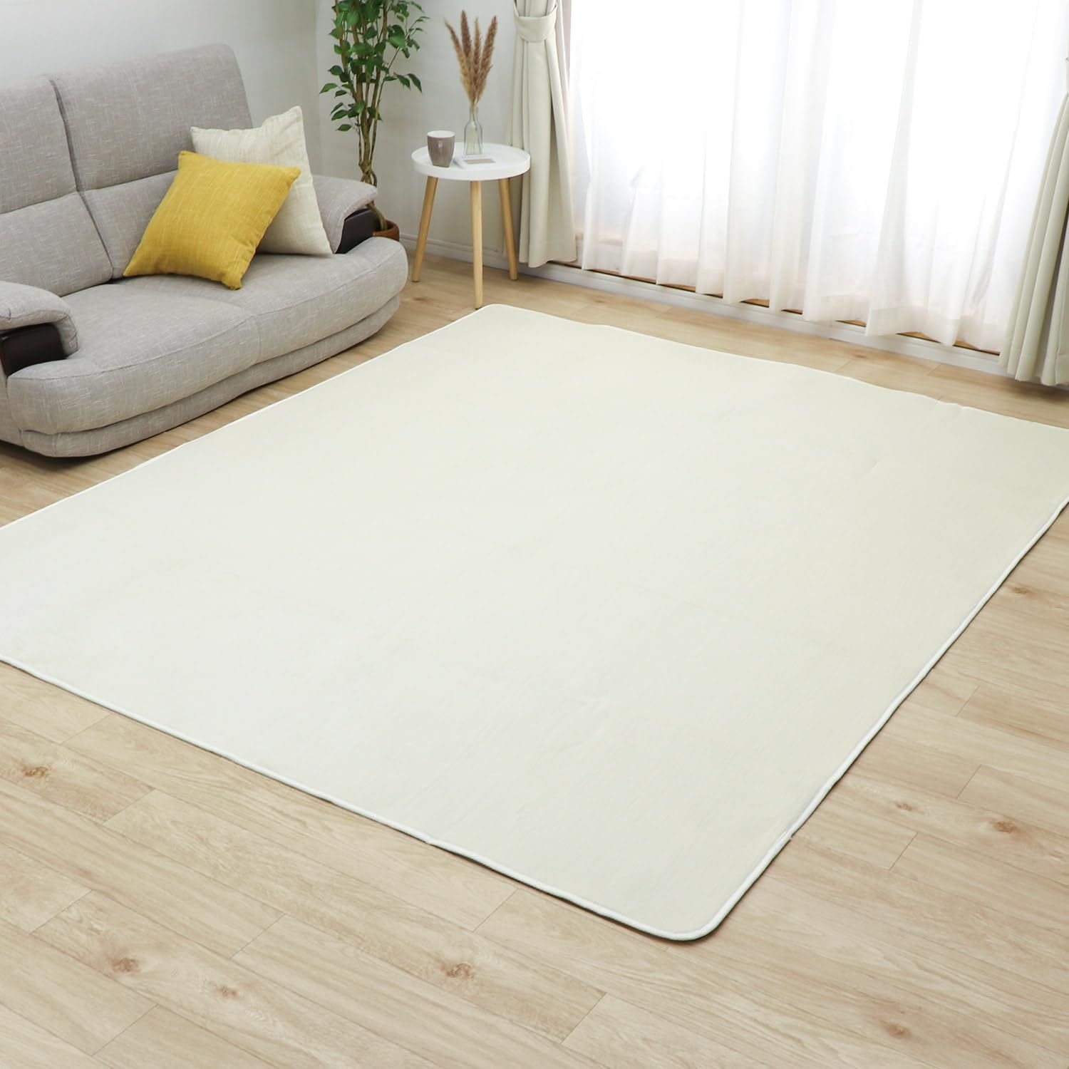 【数量限定】超高密度マイクロファイバー生地使用 丸洗いOK 軽量設計 約3畳 200×250cm オールシーズン快適に使用 選べる28 滑り止め付 ラグ 無地・アイボリー カーペット フリーリー