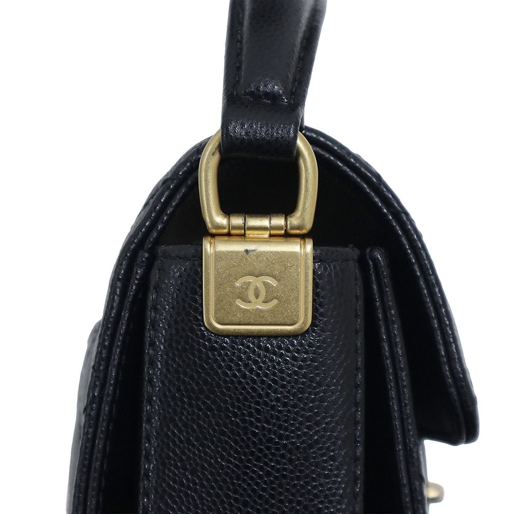 シャネル AS5164 ハンドバッグ ブラック  CHANEL マトラッセ ハンドル ミニ キャビアスキン CHANEL - シャネル AS5164 ハンドバッグ ブラック CHANEL マトラッセ
