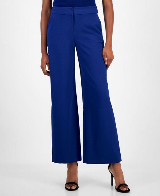 【送料無料】 タハリエーエスエル  レディース カジュアルパンツ ボトムス Women's Wide-Leg Mid-Rise Pants Cobalt