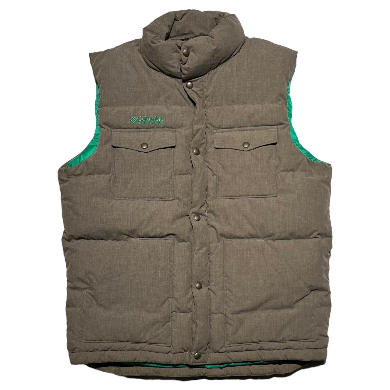 Columbia(コロンビア) DOWN VEST ダウンベスト M ベージュ×グリーン 