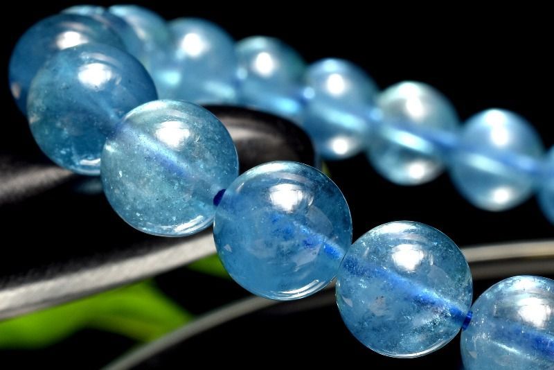 1点物 AAA 瑞々しい サンタマリアアクアマリン 7.5mm ブレスレット パワーストーン 天然石 _MA9544