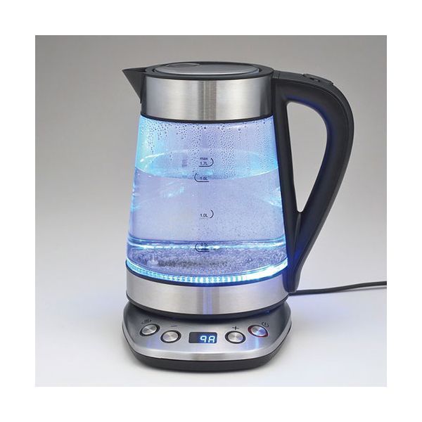 SUSTIA 温度調整ガラス電気ケトル1.7L 22.2×19.7×26cm C6119637