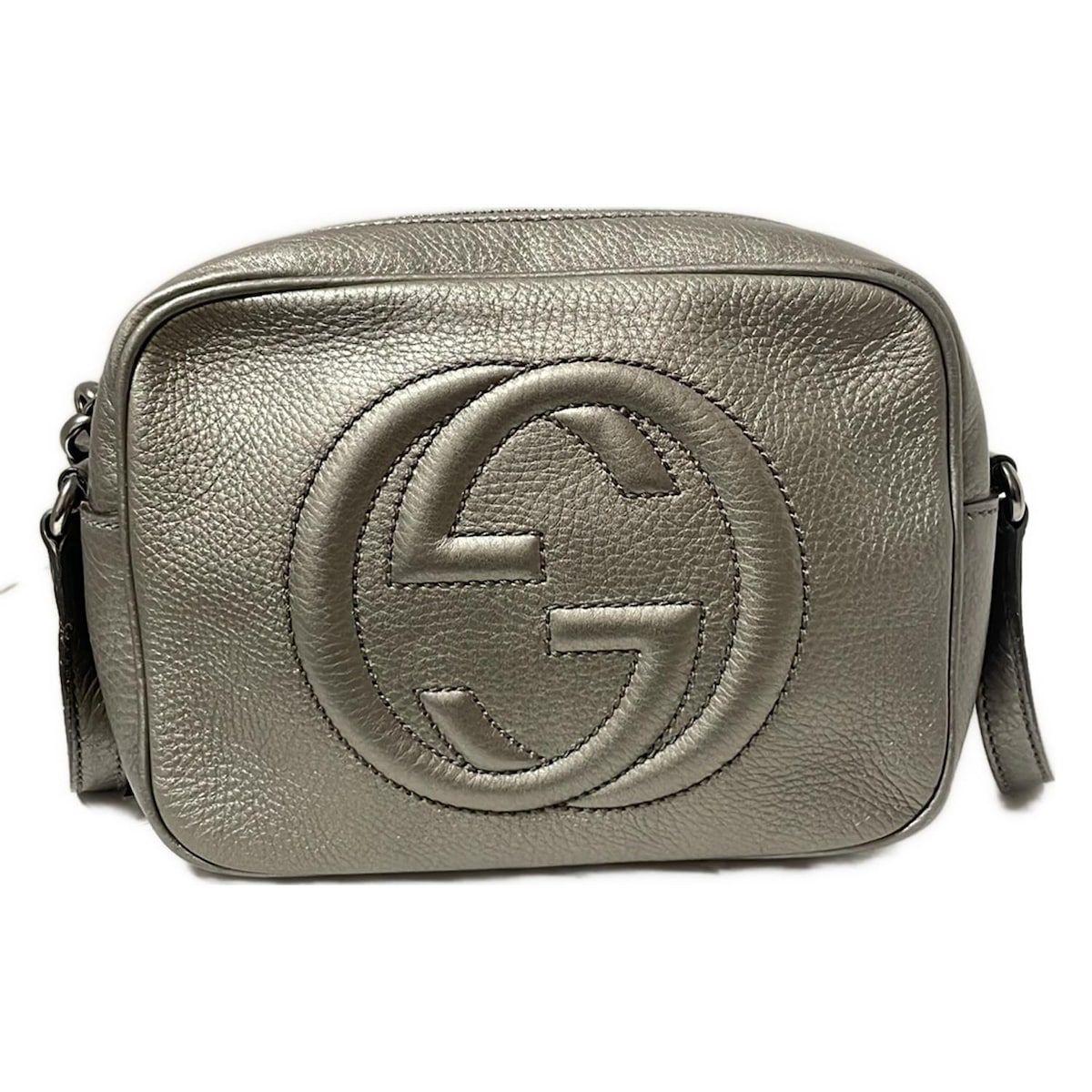 GUCCI グッチ ショルダーバッグ ソーホー 308364 グレー タッセル レザー
