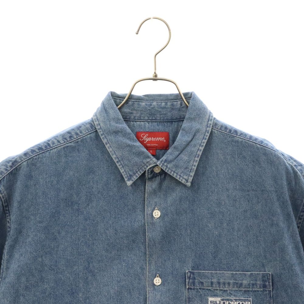 SUPREME (シュプリーム) 20SS Invert Denim S/S Shirt ロゴ刺繍 デニム