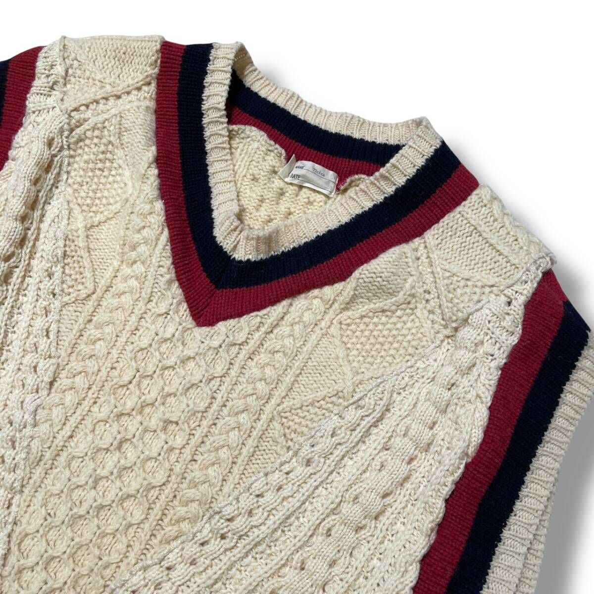 【美品】77circa チルデンニットリメイクベスト 77circa Remake Fisherman Tilden Knit Vest リメイクフィッシャーマン