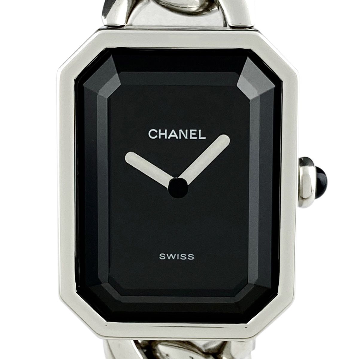 シャネル CHANEL プルミエール Lサイズ H0452 腕時計 SS クォーツ ブラック レディース 【中古】