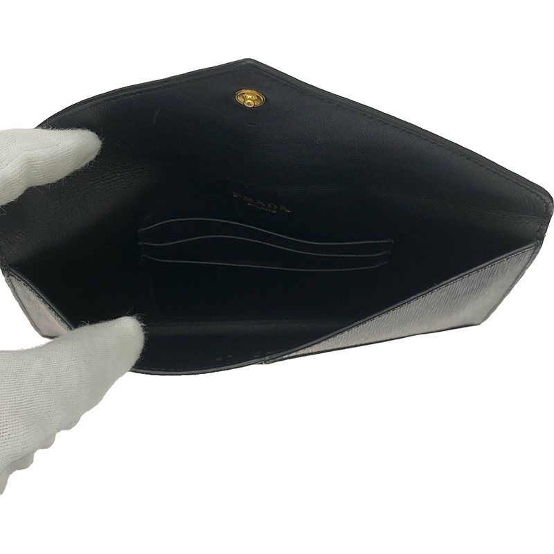 【美品】  PRADA / プラダ | VITELLO MOVE / 1MF175 エンベロップ レザー ウォレット 財布 | NERO | レディース PRADA - 【美品】 PRADA / プラダ | VITELLO MOVE / 1MF175