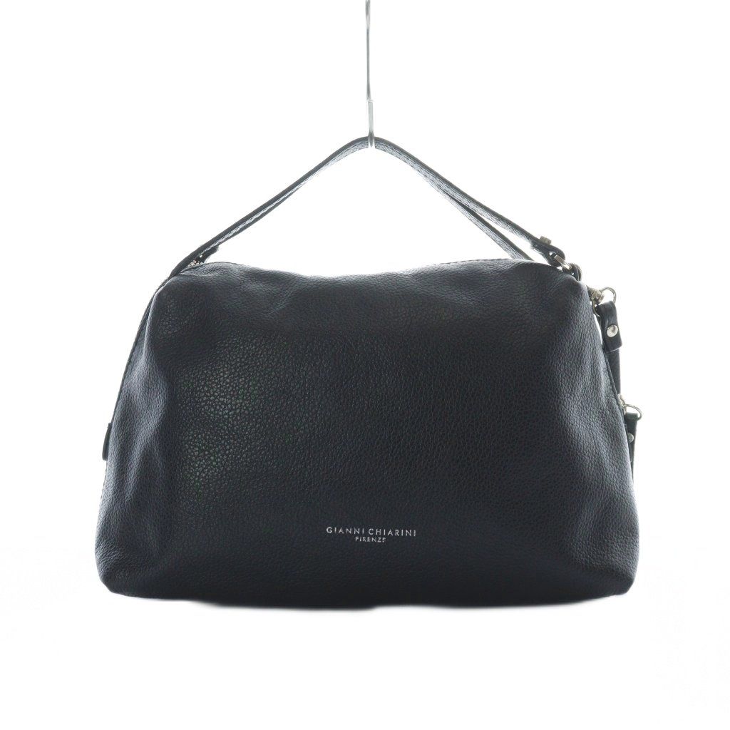 【美品】　ジャンニキャリーニ 2way ハンドバッグ　ショルダー　レザー　黒 ジャンニキャリーニ GUM gianni chiarini 2wayショルダーバッグ