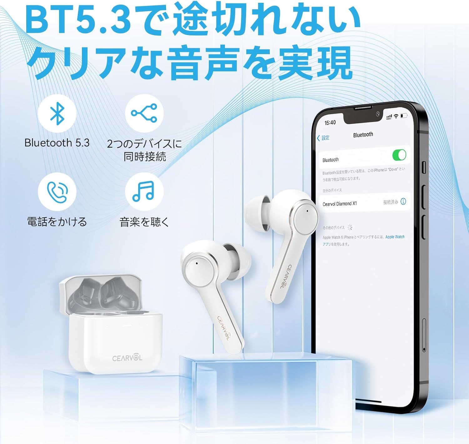 集音器 Bluetooth5.3 ワイヤレスイヤホン型 高齢者向け　補聴器 集音器 Bluetooth5.3 ワイヤレスイヤホン型 高齢者向け 補聴器