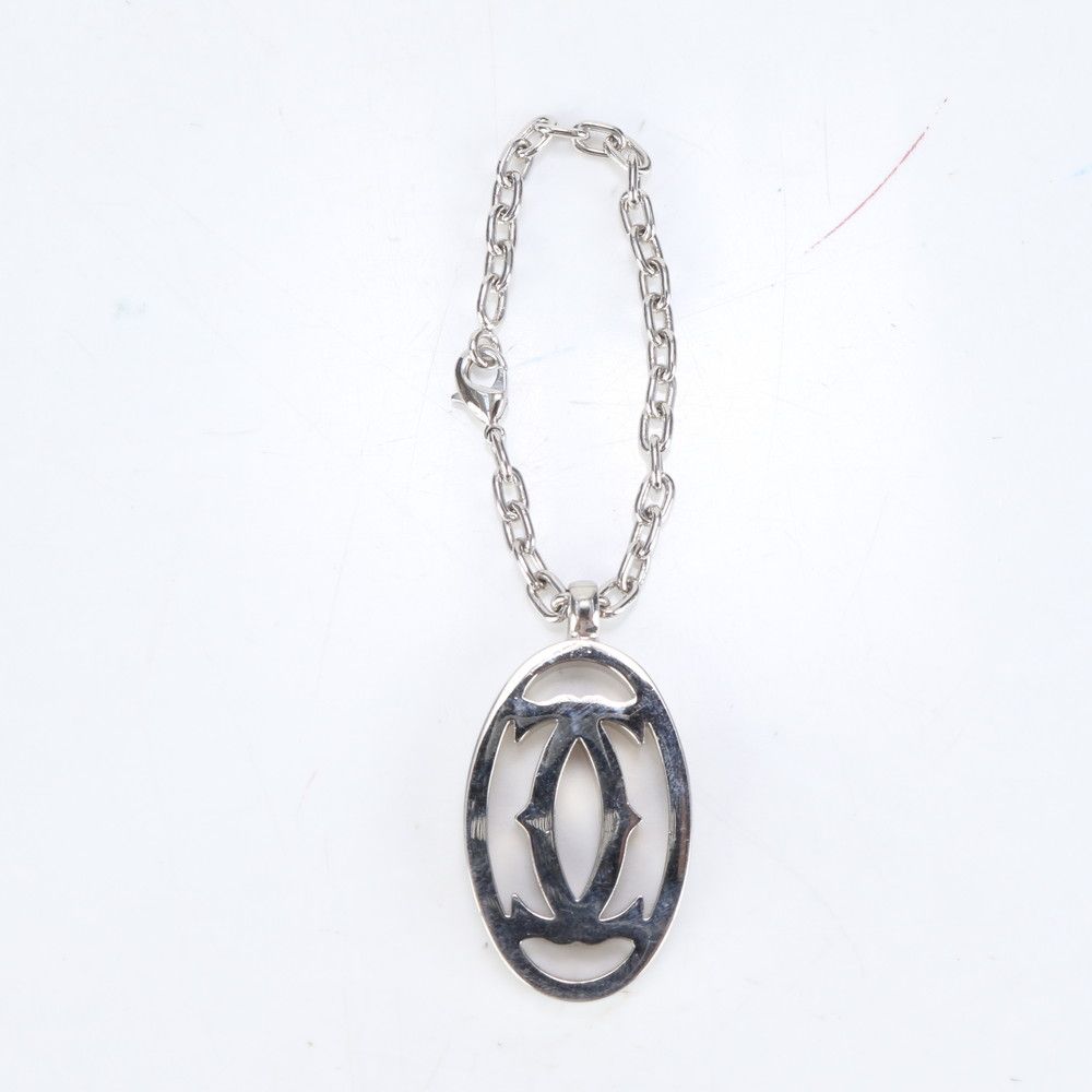 ■美品■ Cartier カルティエ 2Cロゴ チャーム キーホルダー キーリング アクセサリー 小物 メンズ レディース シルバー系 a4105fk 楽天市場】カルティエ Cartier 2Cロゴ チャーム キーリング