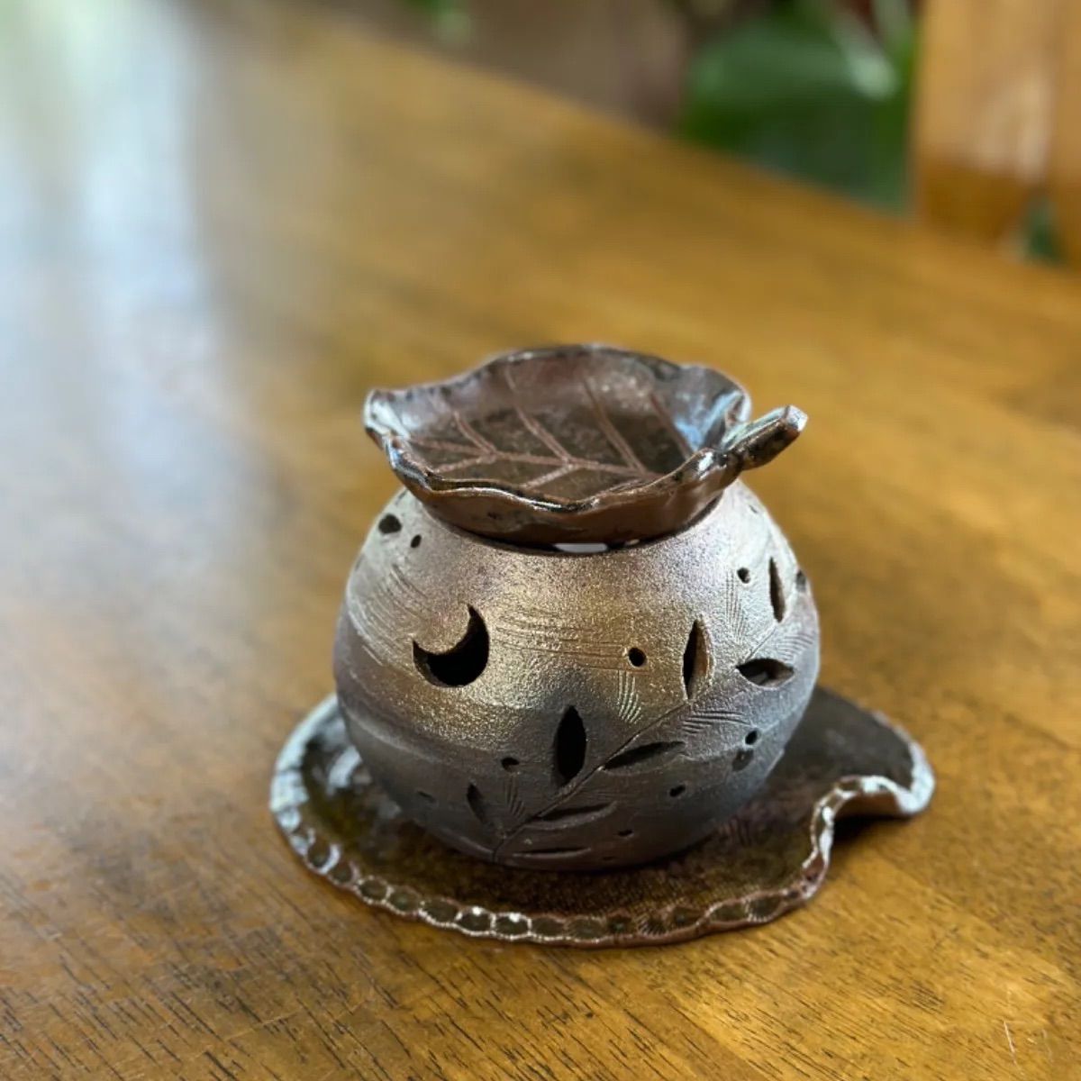 陶器香炉香炉 茶香炉 アロマ香炉 アロマポット キャンドル #49 - お香