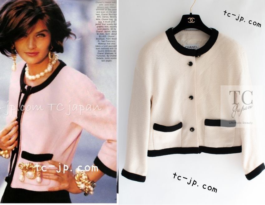 シャネル ジャケット CHANEL 貴重 ヴィンテージ 90S アイボリー
