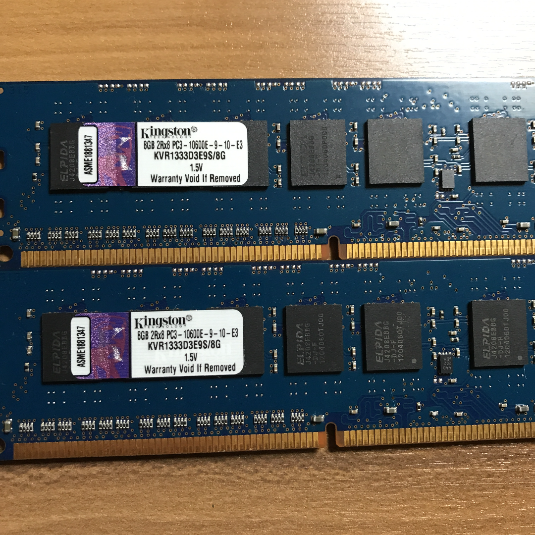 KINGSTON DDR3 1333mhzWORKSTATION用メモリ8Gx2