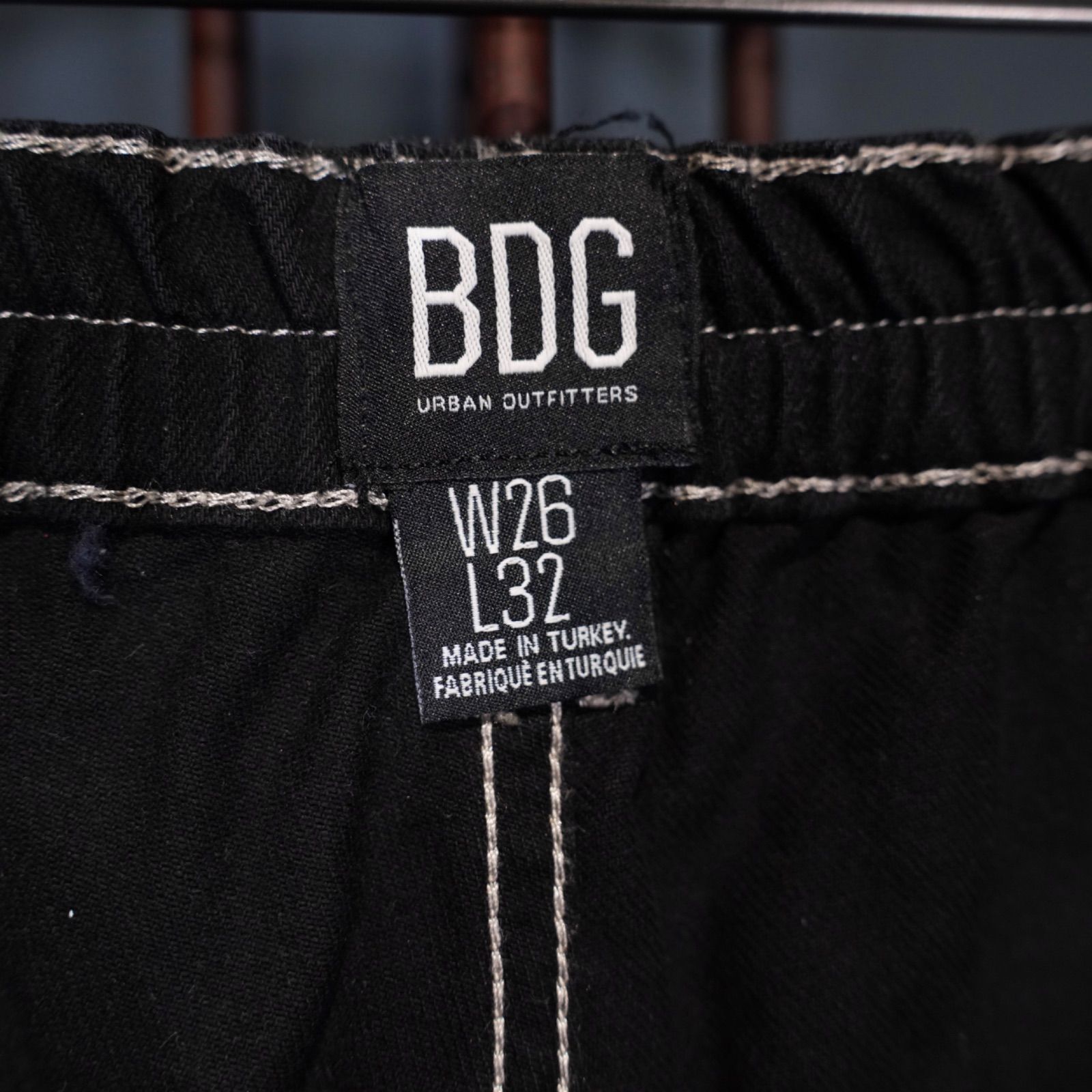 USA VINTAGE BDG URBAN OUTFITTERS BLACK COLOR STITCH DESIGN DENIM CARGO PANTS|アメリカ古着アーバンアウトフィッターズブラックカラーステッチデザインデニムカーゴパンツ NICORILABO_COM