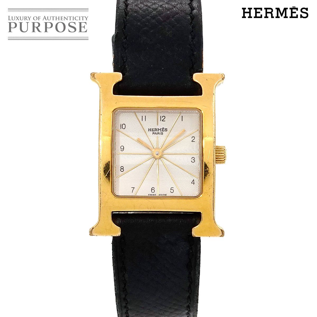 エルメス HERMES Hウォッチ HH1 201 レディース 腕時計 シルバー ブラック クォーツ ウォッチ H Watch 90282719