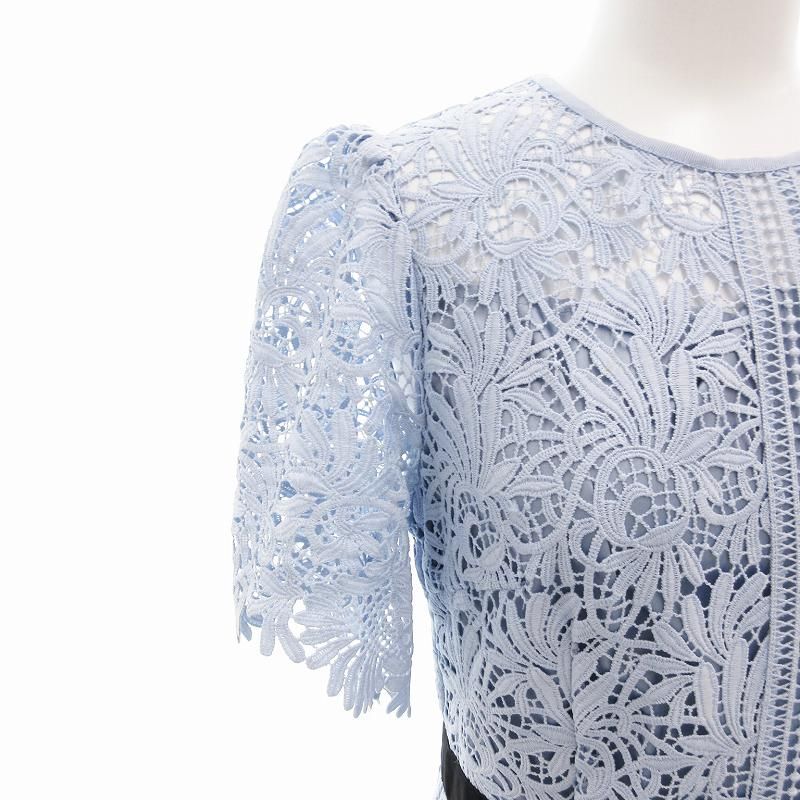 セルフォード CELFORD リーフレース ワンピース ロング 半袖 34