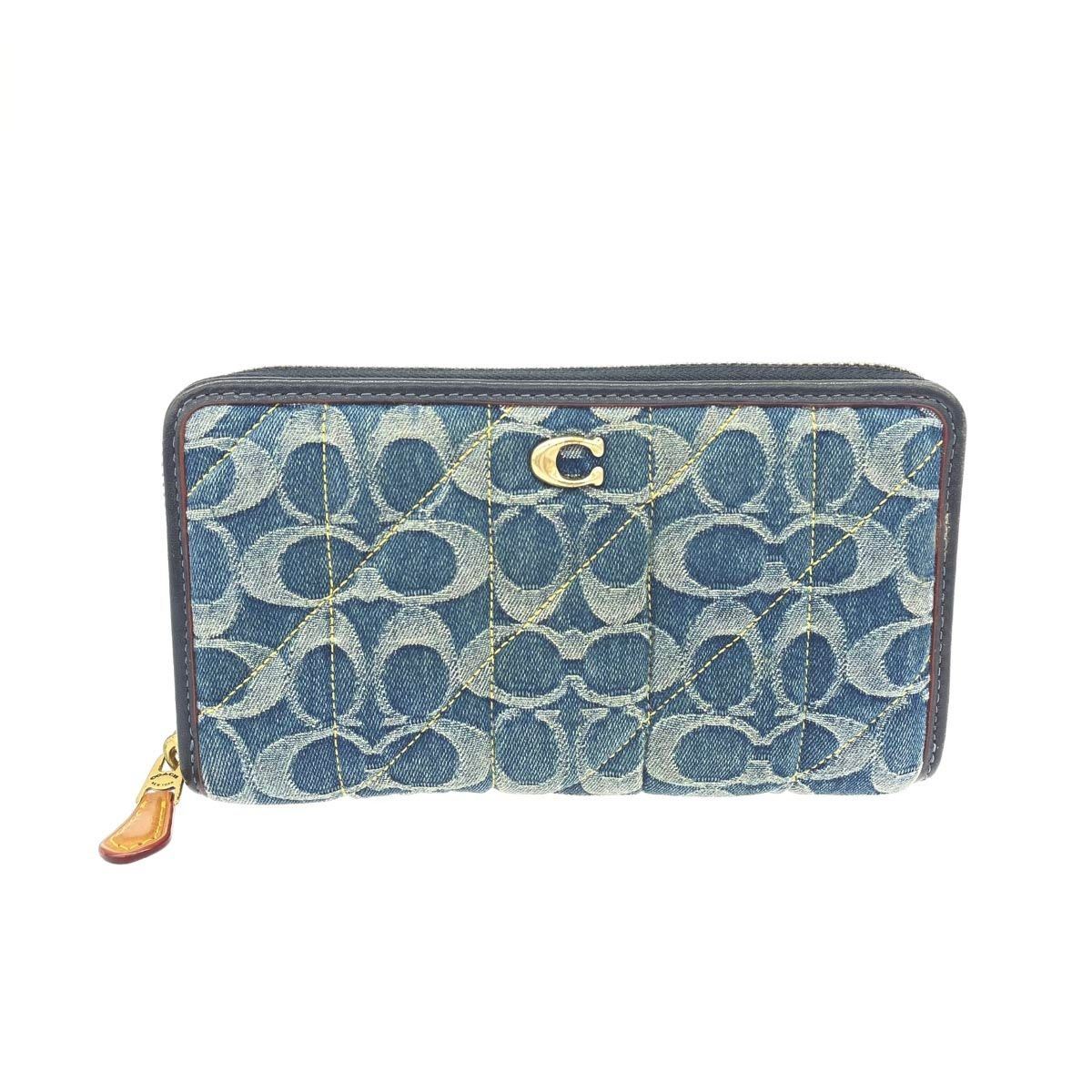 COACH 長財布 青色 ロゴパターン COACH コーチCOACHメンズ 長財布 財布 コーチメンズ財布 小銭