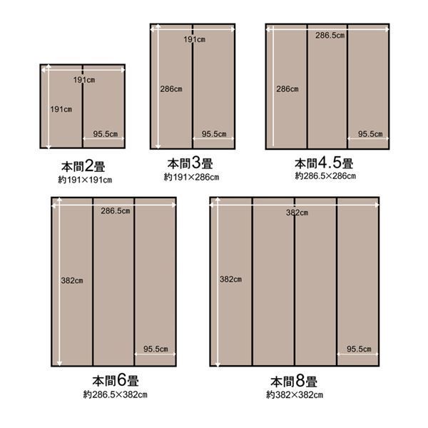 洗える PPカーペット/ラグマット 【ブラック 本間4.5畳 約286.5cm