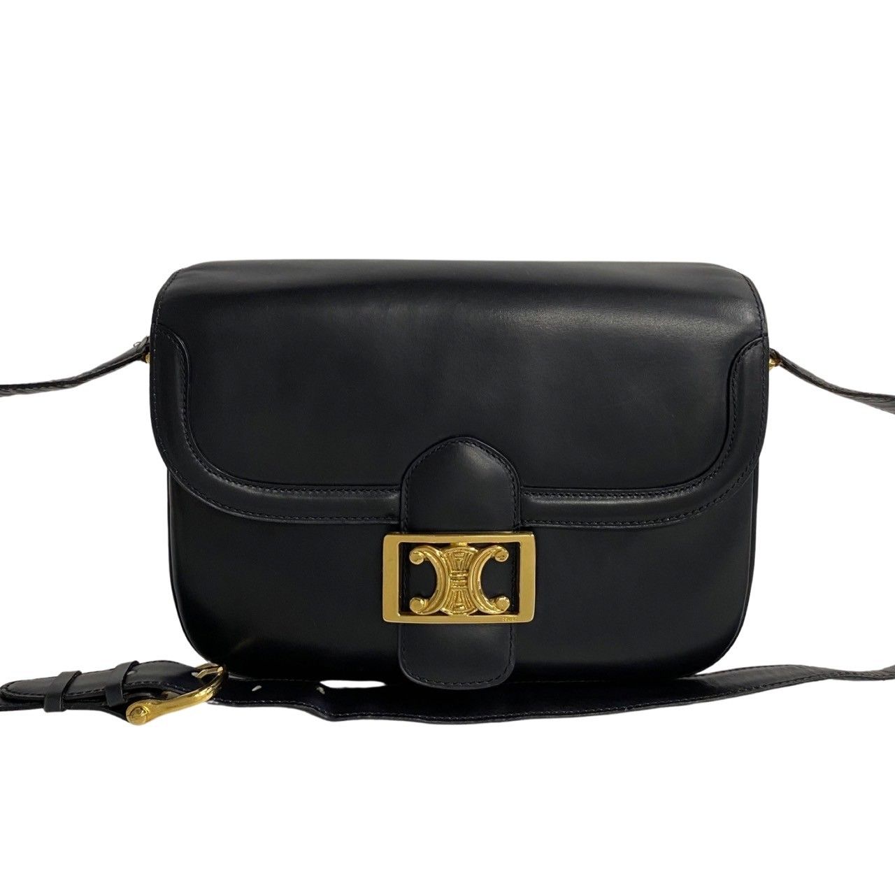 極 美品 手鏡付 CELINE セリーヌ ヴィンテージ トリオンフ ロゴ 極 美品 手鏡付 CELINE セリーヌ ヴィンテージ トリオンフ ロゴ