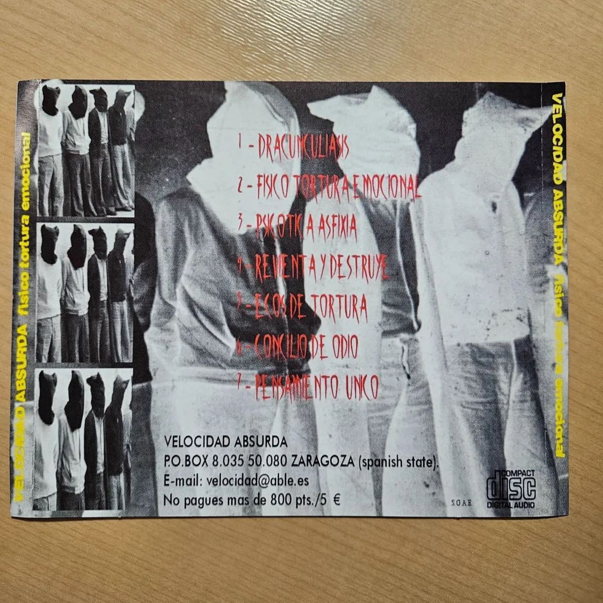Velocidad Absurda / Fisico Tortura Emocional スペイン産ブルデス