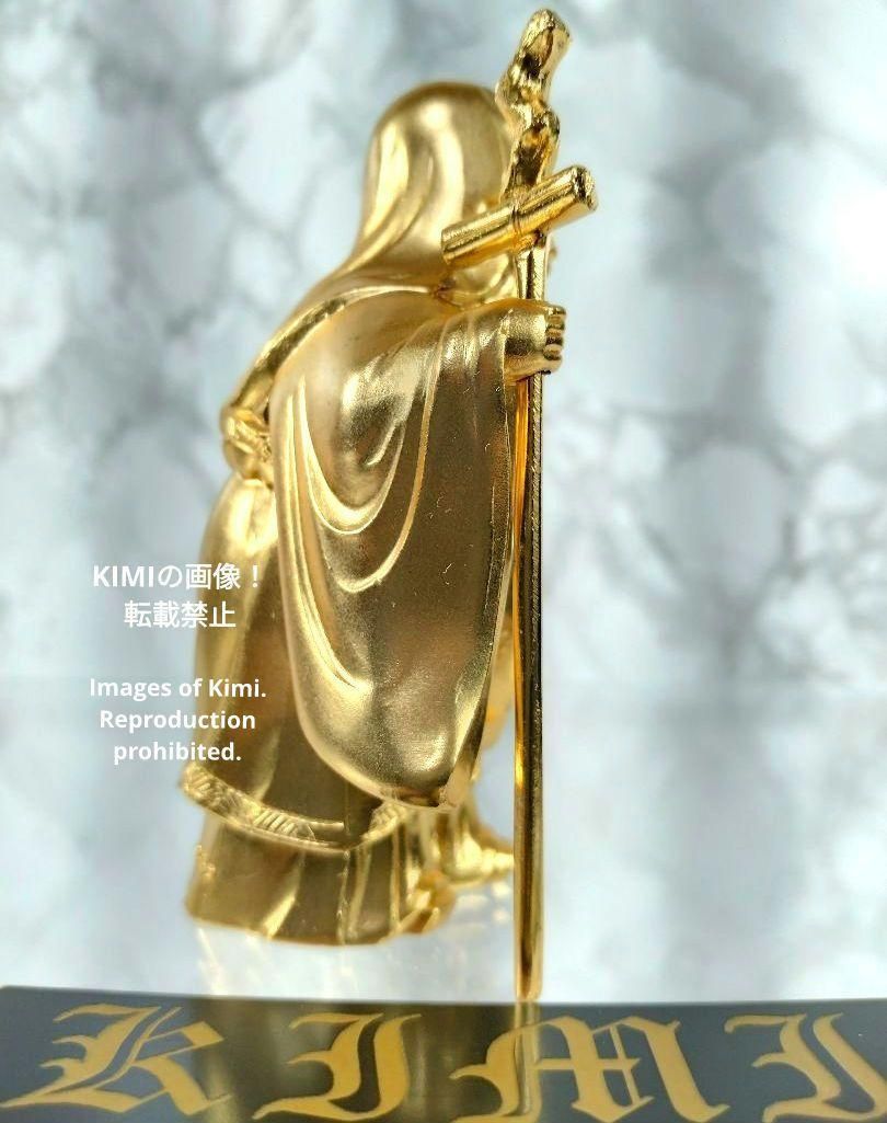 福禄寿 Fukurokuju 8.5cm 3.3inch 仏像 金メッキ/24金 仏師 牧田