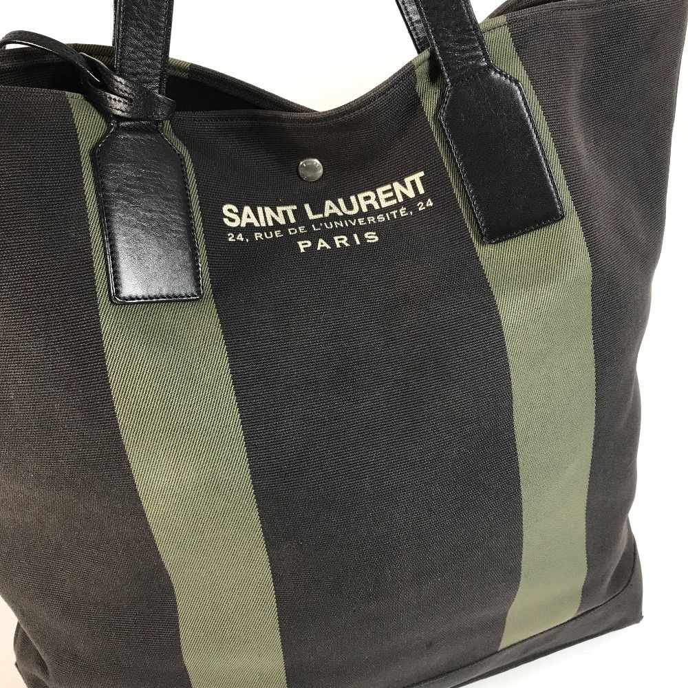 SAINT LAURENT PARIS サンローランパリ トートバッグ ビーチショッピングイーストウエストトート 415718 キャンバス/レザー