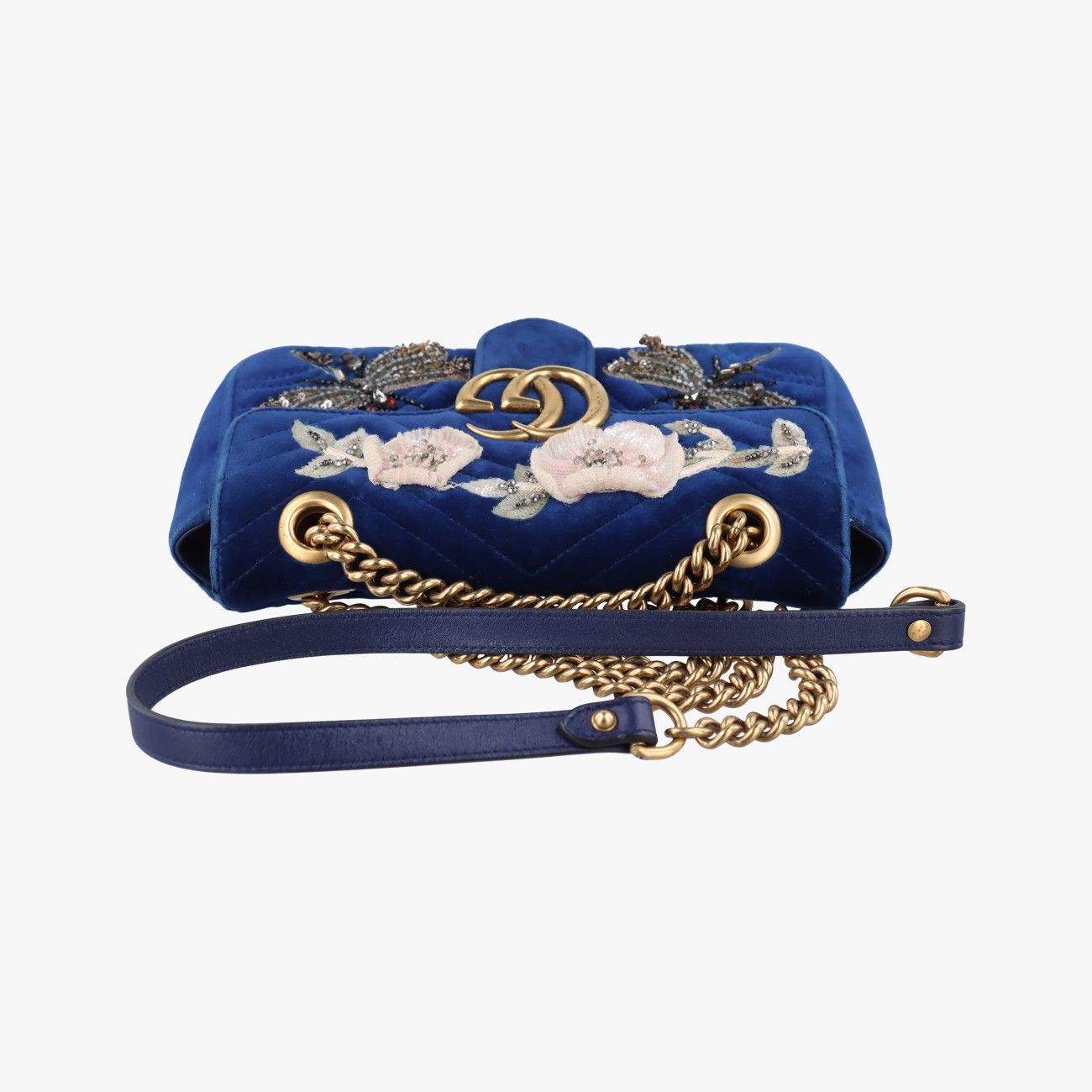 グッチGucciGGマーモントブルーベロア446744H022329426