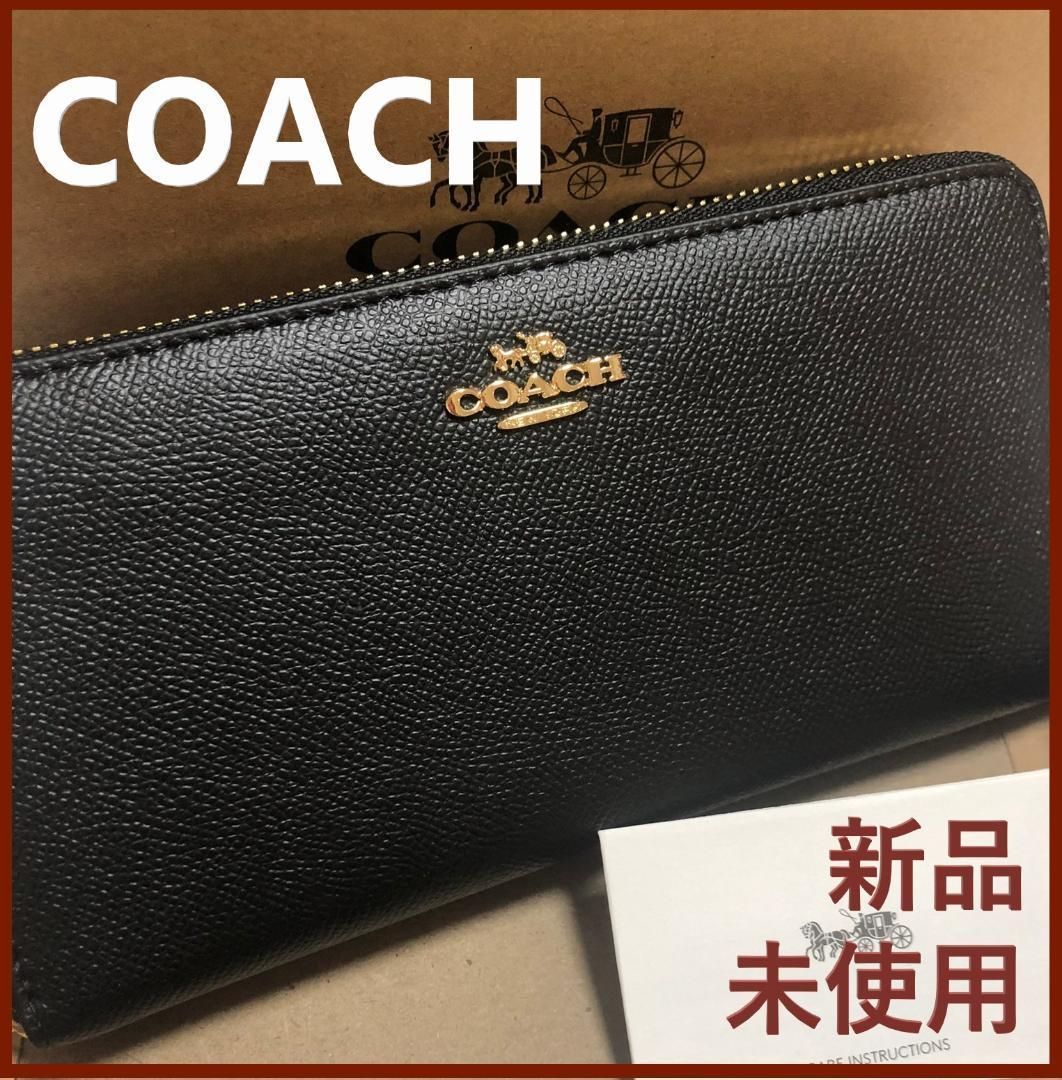 COACH お財布 長財布 新品 未使用 レディース メンズ ブラック コーチ