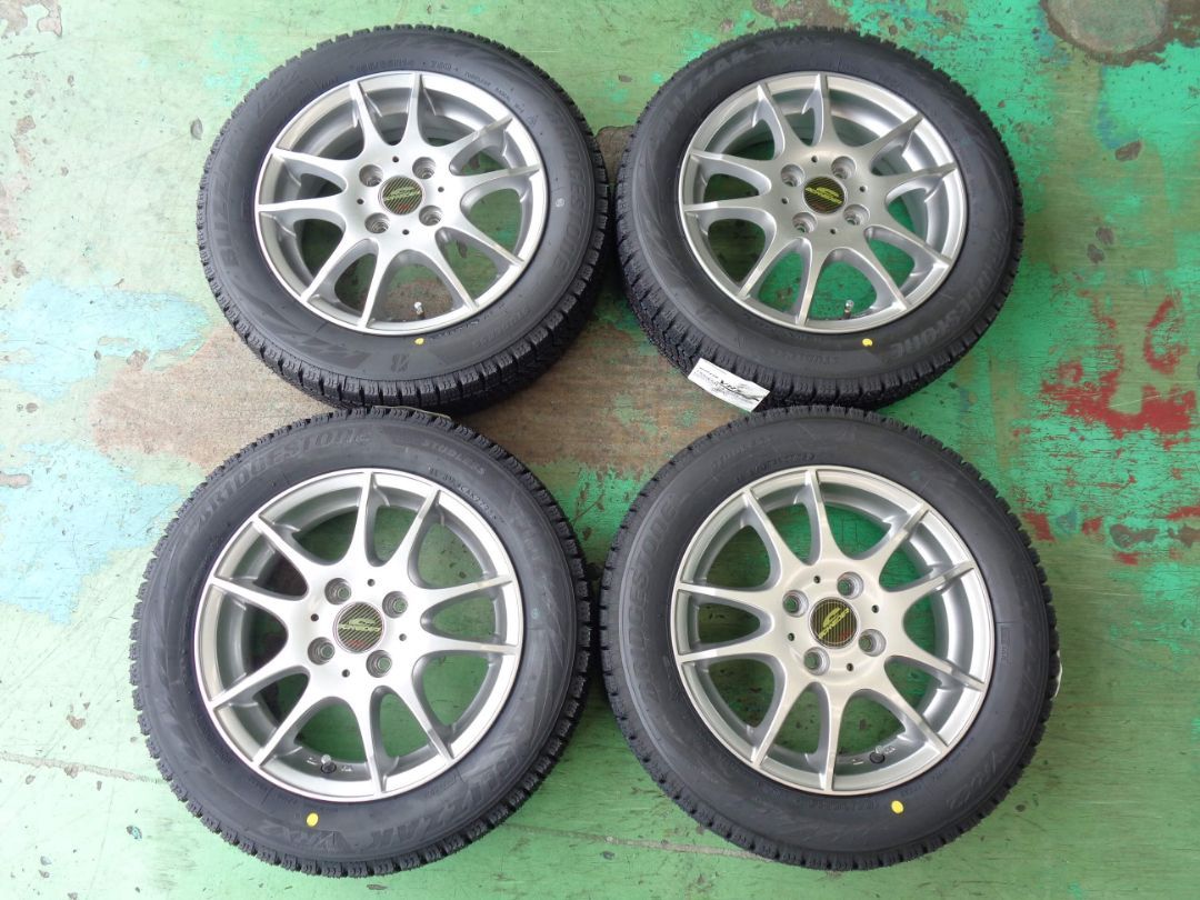 4.5J-14インチ 4H100 43 シュナイダー 155|65R14 VRX2 ホイール スタッドレス タイヤ 4本 軽サイズ♪