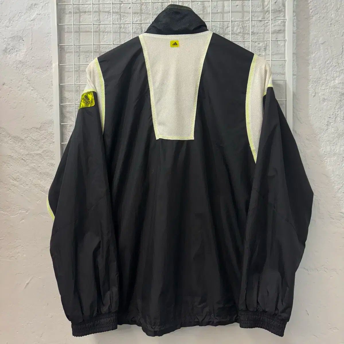 90s adidas アディダス スクール 黒 白 ウインドブレーカー M
