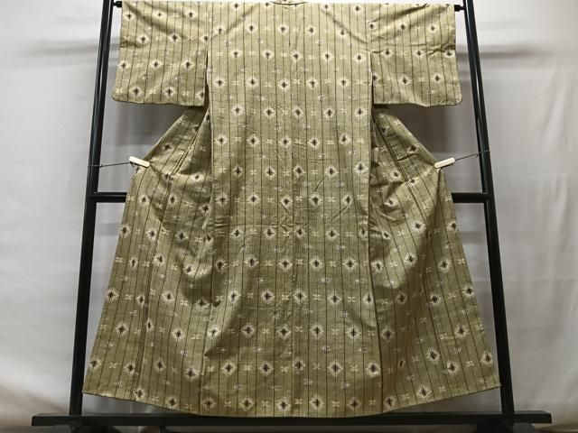 平和屋着物□上質な紬 菱繋ぎ 正絹 逸品 CAAT3351xe