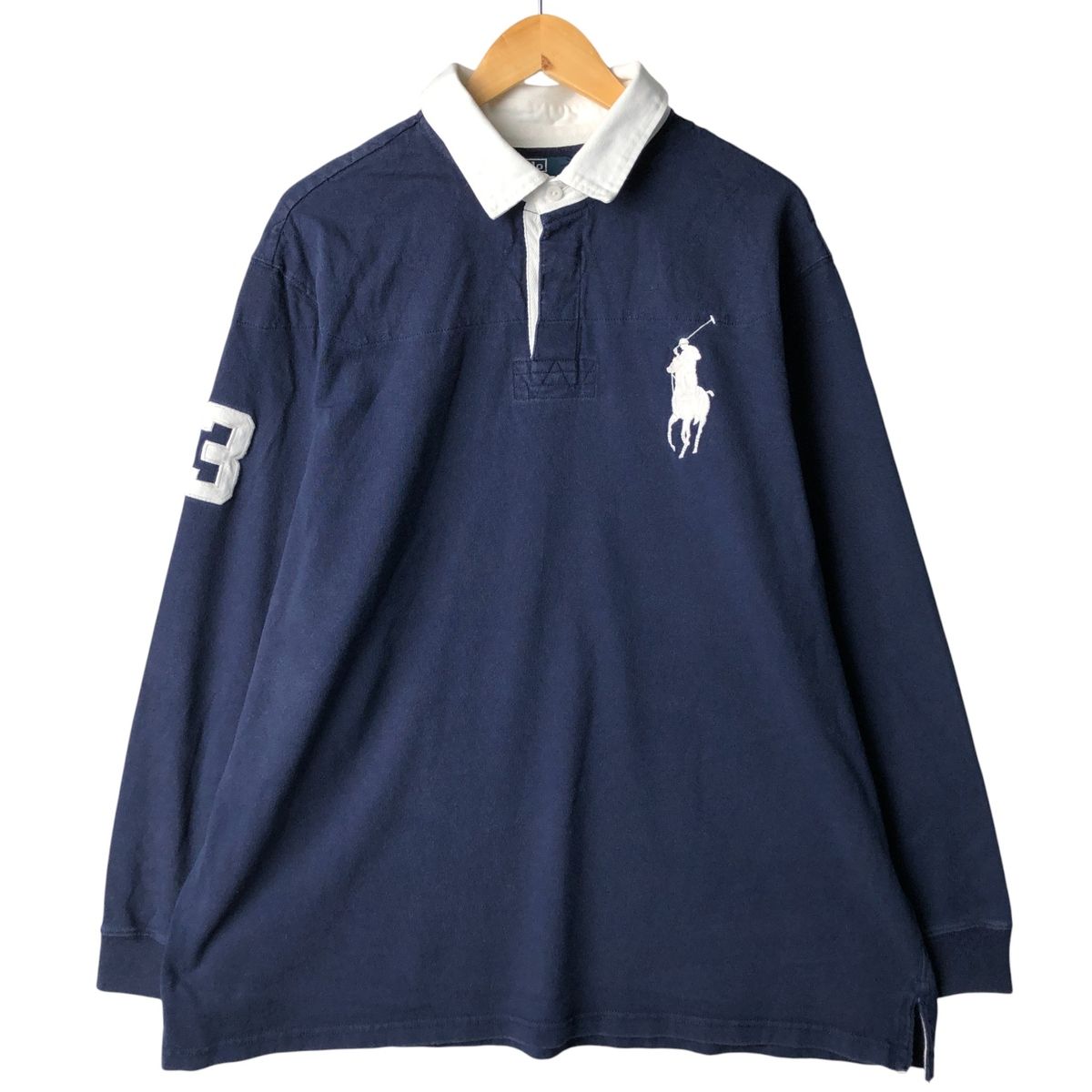 古着 ラルフローレン Ralph Lauren POLO by Ralph Lauren ビッグポニー 長袖 ラガーシャツ メンズXXL相当/eaa594613