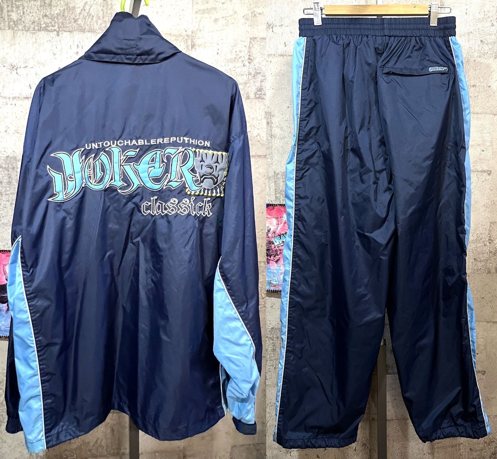 90 S JOKER BRAND ウィンドブレーカー 上下セットアップ XL ジョーカー ブランド ヒップホップ B系