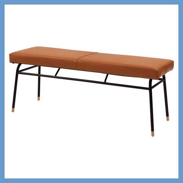 本革 天然牛革 のベンチ W118×D37×H47cm No.253