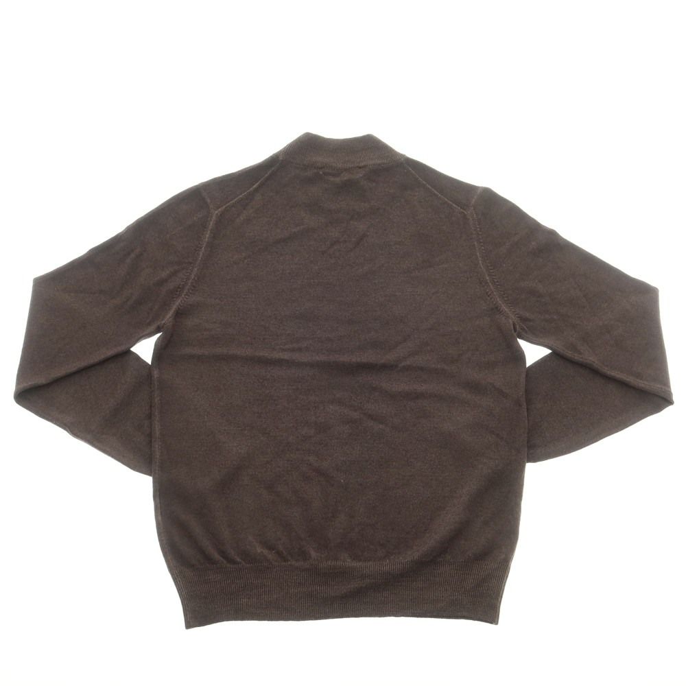 グランサッソ GRAN SASSO ハイゲージ ウール モックネック プルオーバーニット ダークアッシュブラウン サイズ44 メンズ
