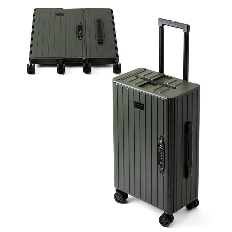 アンドフラット -FLAT キャリーケース スーツケース 35L 折り畳める 機内持ち込み COMPACT CARRY CASE MATTE COLOR メンズ レディース FL14-4-00002 KH