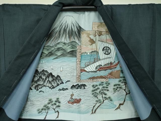 平和屋着物○男性 本場大島紬 アンサンブル 100亀甲 総詰め 正絹 逸品