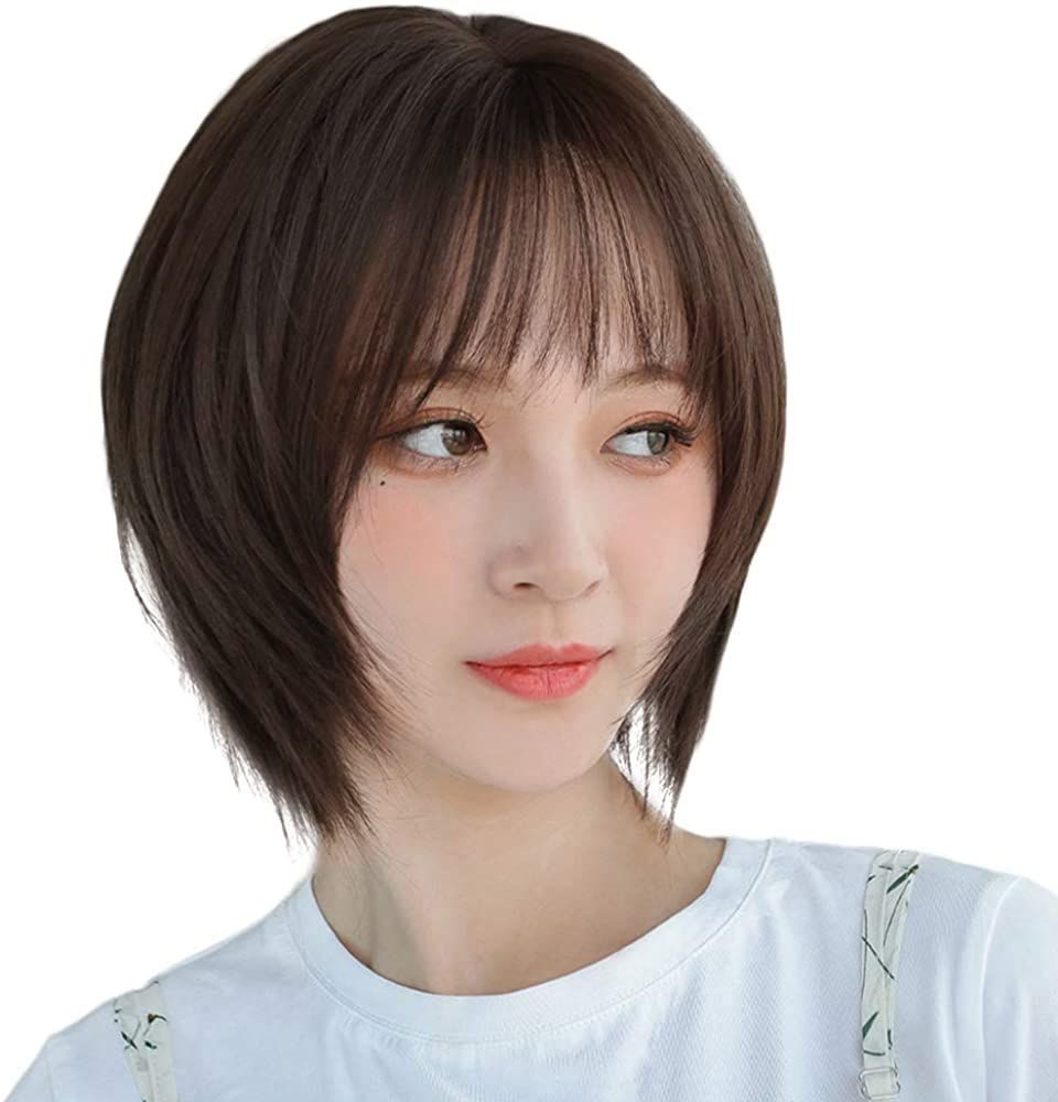 【数量限定】自然 定番 耐熱 人気 小顔 レディーズ 可愛い 女性用 医療用 梨花ウィッグ かつら ぱっつん前髪 フルウィッグ ミディアム 日常 セミロング 調整可能 ショート ボブ 通気 ウィッ