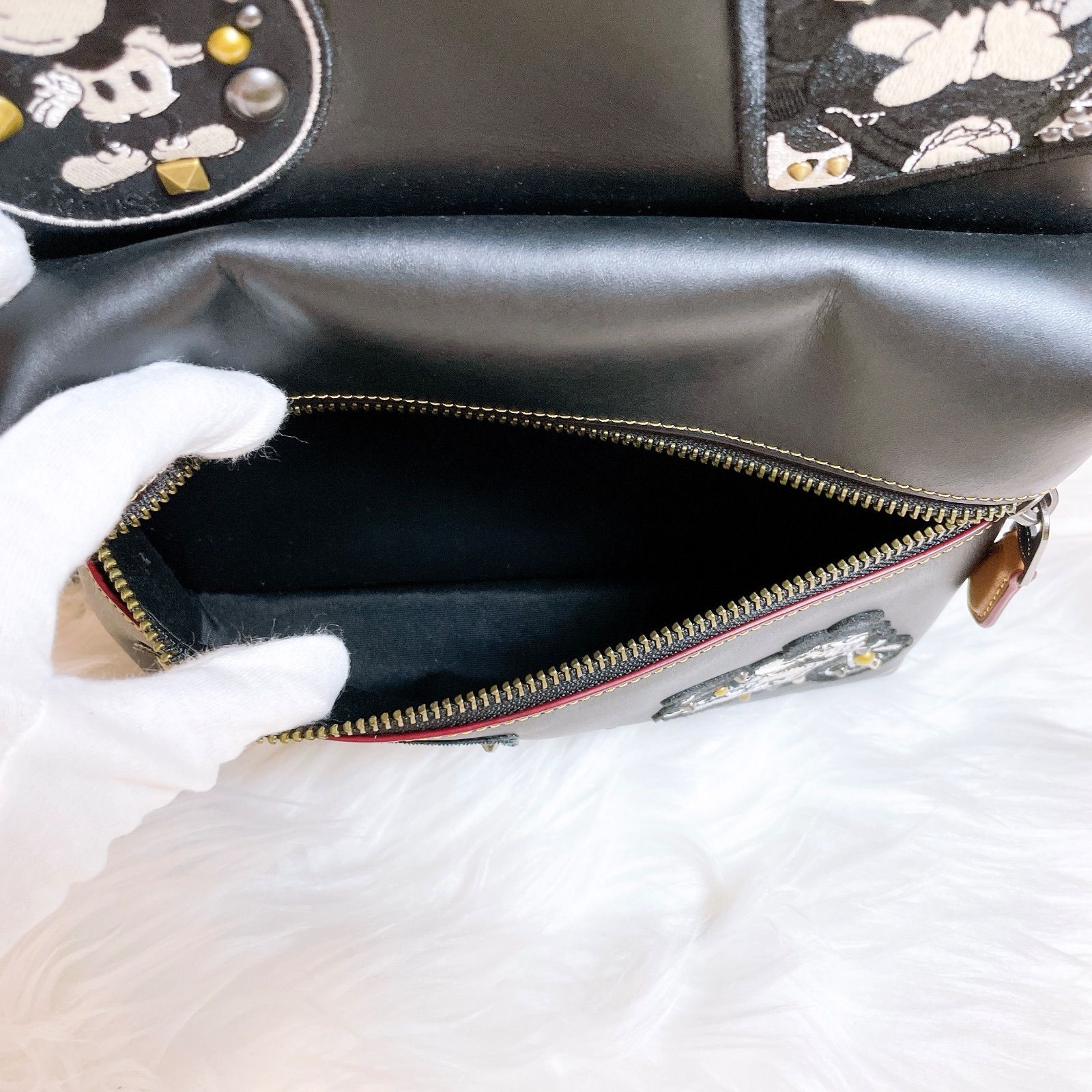 完売品 極稀少 コーチ ディズニー ミッキー パッチ バックパック