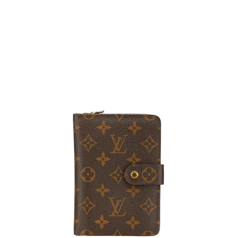 ルイ ヴィトン モノグラム ポルトパピエ ジップ M61207 ブラウン 茶 PVC レザー レディース LOUIS VUITTON 1-0231860