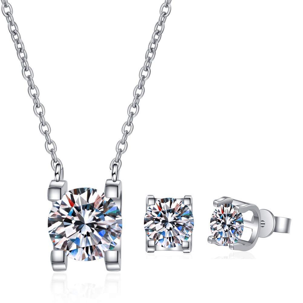 【数量限定】一粒ネックレス レディース ピアス セット アレルギー対応 [DAZZARRY] シルバー925 アクセサリー 誕生日 プレゼント 女性 ジュエリー 小豆 チェーン